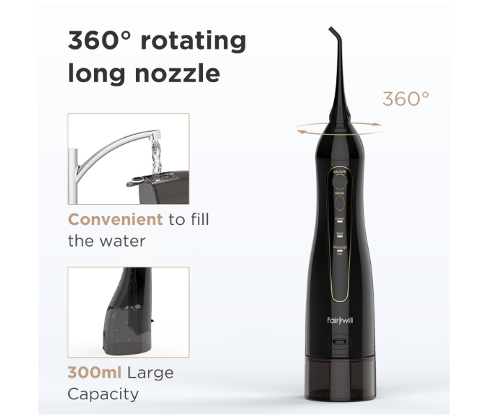 Fairywill FW5020E-B IPX7 3-Personaliased Mode Water Flosser Oral Irrigator -Black - Zoom Image 6