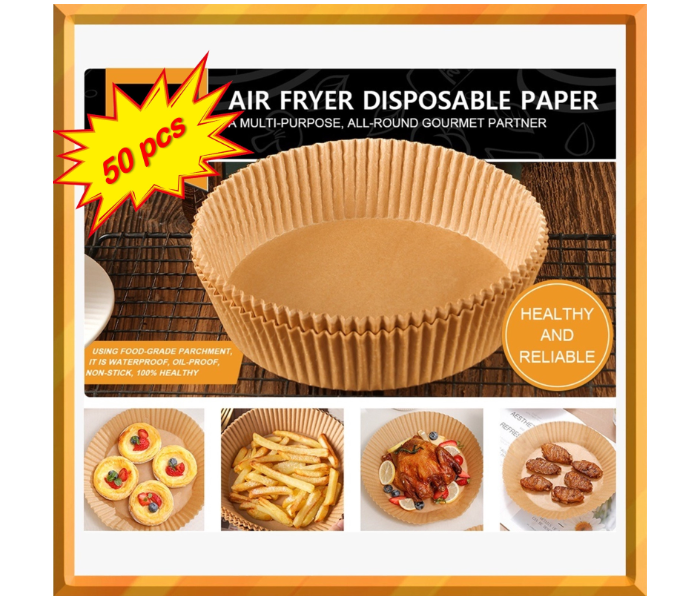 SARI ROUND Shape Air Fryer Paper Liner Disposable Baking Paper Oil-Proof Food Grade Air Fryer - 50Pieces - Zoom Image 6