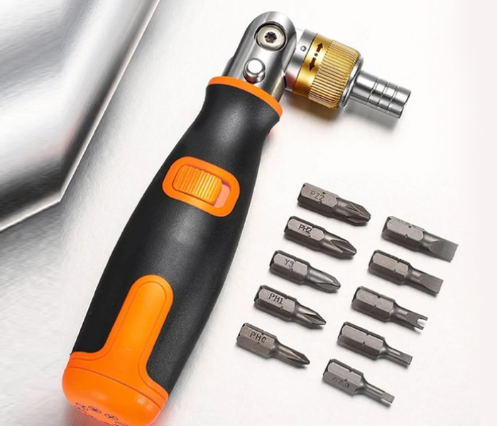 Generic 10 In 1 Screwdriver Multi-functional Multi-angle Household-Ratchet Screwdriver with 10pcs Screwdriver Bit - Zoom Image 4