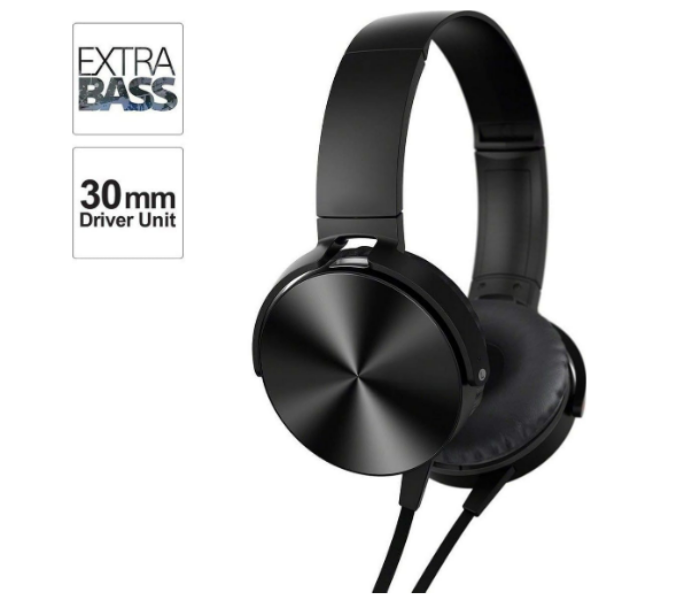 Extra Bass 450AP Wired Stereo Headset - Black - Zoom Image 1