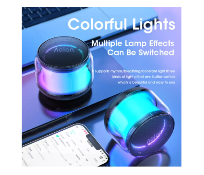 Galaxy Portable Bluetooth Speaker, Wireless Speaker with Colorful Flashing Lights - Zoom Image 1