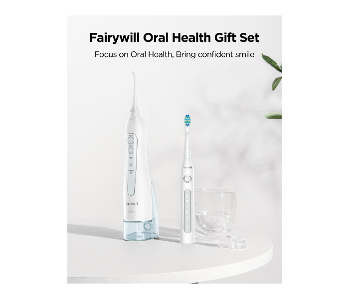 Fairywill FW5020EFW507-W with Smart Timer Water Floseer Oral irrigator Electric Toothbrush -White - Zoom Image 3