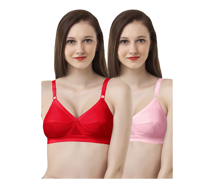 Pack of 3 Dhabeena Women's Comfy Cotton Daily Wear Bra with Elastic Strap - 36B - Zoom Image 3