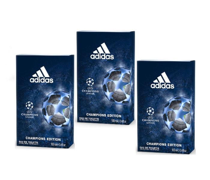 Adidas 100ml UEFA Champions League Edition Eau De Toilette Perfume Spray for Men - Pack of 3 - Zoom Image