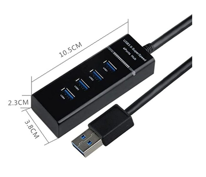 USB 3.0 4-Port Travel Hub - Black - Zoom Image 4