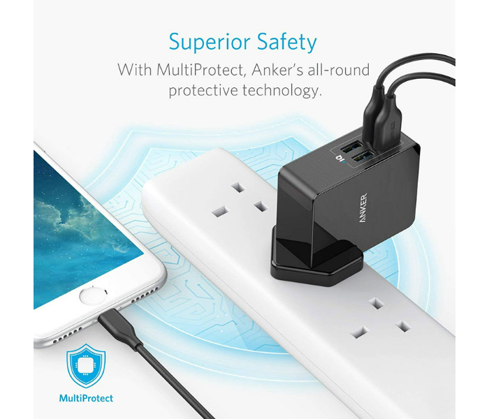 Anker A2042L11 PowerPort 4 Lite with Interchangeable UK and EU Travel Charger - Black - Zoom Image 6