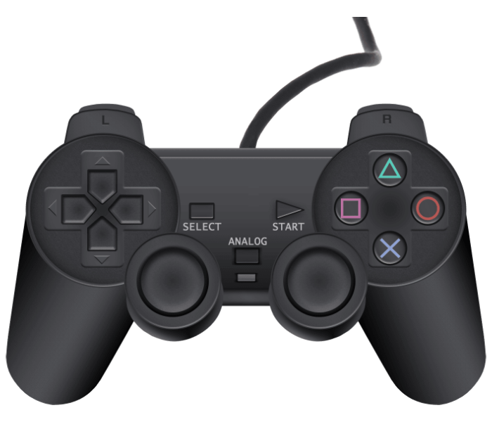 DualShock 2 Analog Generic Wired Controller - Black (PS1 / PS2) - Zoom Image