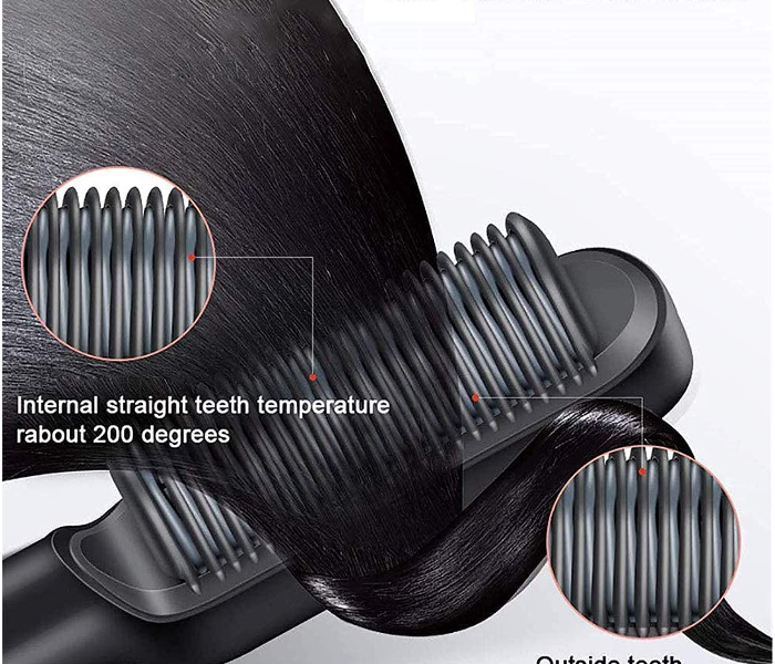 Blocked Professional Electric Hair Straightener Brush Heated Comb B - Zoom Image 2