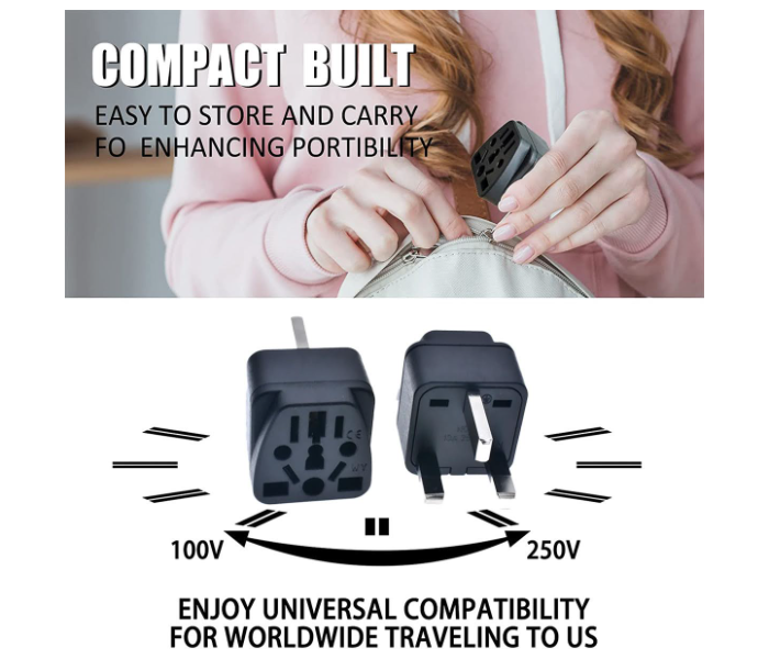 GTC 22001008 2 PCS Universal Input US Canada Travel Plug Adapter - Zoom Image 4