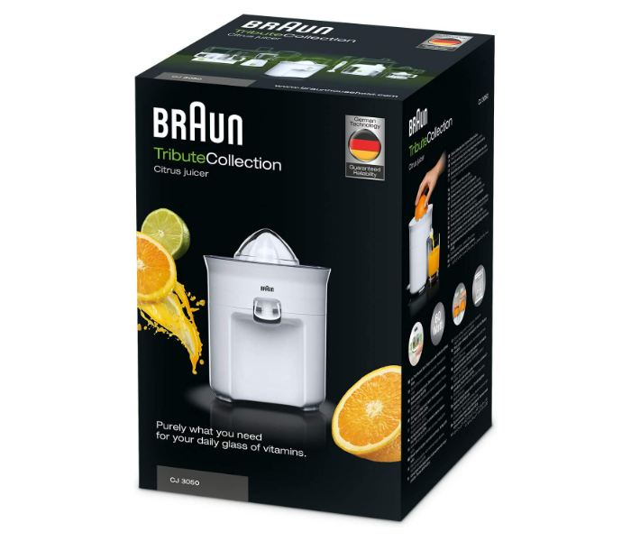 BRAUN CJ3050 Plastic Polished 350 ml Capacity 60 watts Citrus Juicer- White - Zoom Image 5