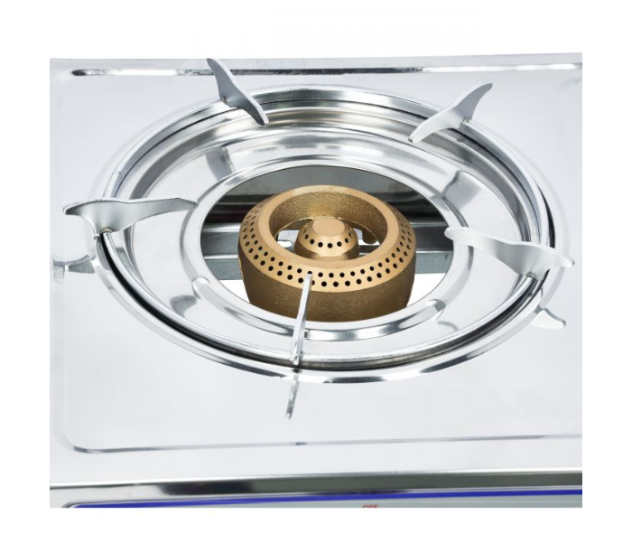 Geepas GGC31031 Stainless Steel High-Quality Electroplated Pan Support Cast Iron Double Gas Burner-Silver - Zoom Image 3