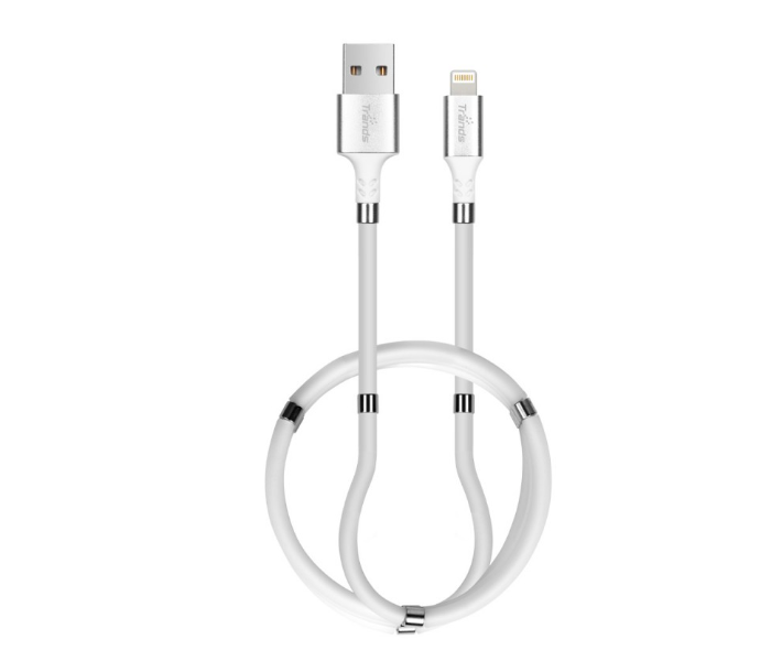 Trands TR-CA761-wht Durability And Reduce Fraying Lightning USB Cable -White - Zoom Image