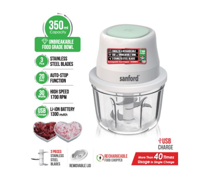 Sanford SF5585RFC 350ml Rechargeable Food Chopper - Zoom Image