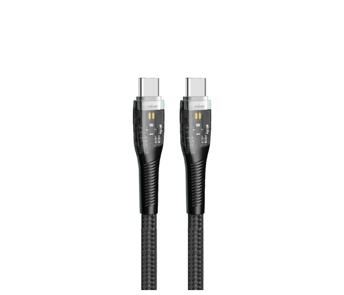 Trands TR-CA696 Multi-layer Shielding Reliable Conductivity and Stable charging 100W Type-C-Cable -Black - Zoom Image