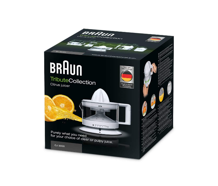 BRAUN CJ3000 Plastic Polished 350 ml Capacity 20 watts Automatic Citrus juicer - White - Zoom Image 2