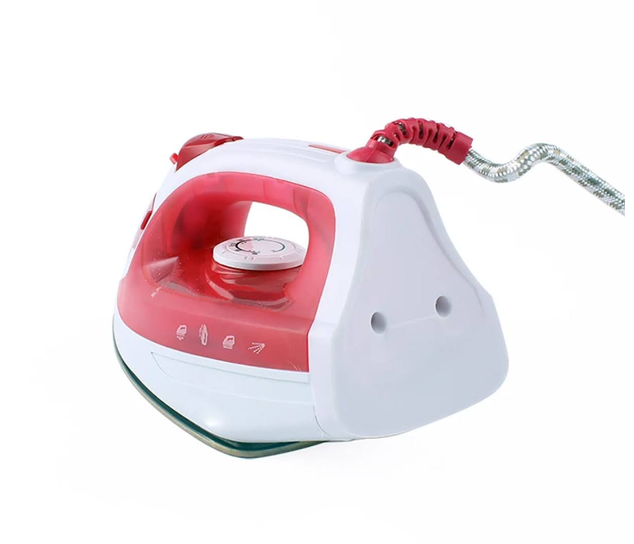 COMMERCIAL CARE Steam Iron, 1200 Watt Portable Iron, Self-Cleaning Steamer  for Clothes with Nonstick Soleplate, Red