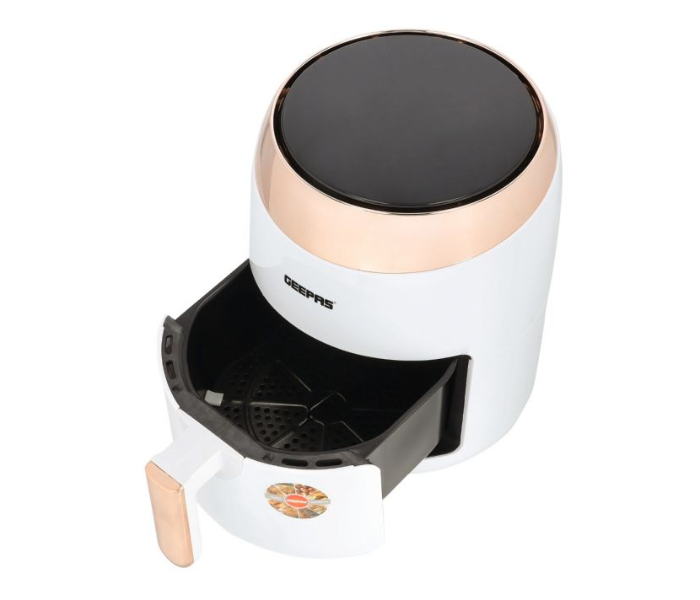 Geepas GAF37522 Hot Air Circulation Technology Non Stick Basket Overheat Protection 3.5L Capacity 1400W Touch Screen LCD Display Digital Air Fryer - White And Black - Zoom Image 4