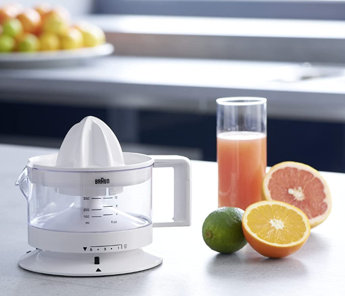 BRAUN CJ3000 Plastic Polished 350 ml Capacity 20 watts Automatic Citrus juicer - White - Zoom Image 4