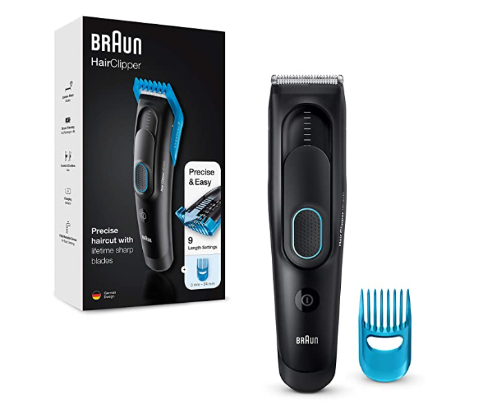 Braun HC5010 Battery Powered 9 Length Hair Clipper-Multicolour - Zoom Image 1