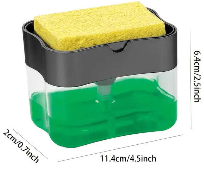 GTC 22000980 Sponge Holder Countertop Dish Washing Soap Dispenser Caddy For Kitchen Sink -Black - Zoom Image 2