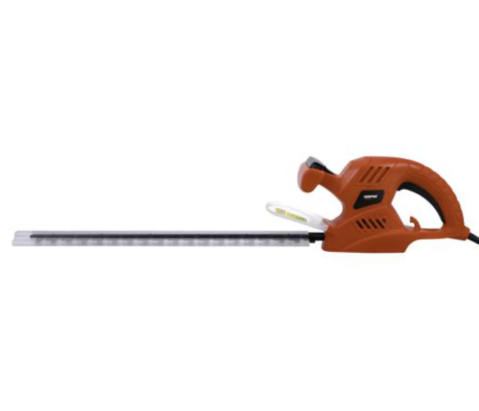 Geepas GT5045HTE Corded Pole 450W Electric Brake 16mm Max Cutting Capacity 1700 RPM No Load Speed 550mm Cutting Length Electric Hedge Trimmer - Orange - Zoom Image 1