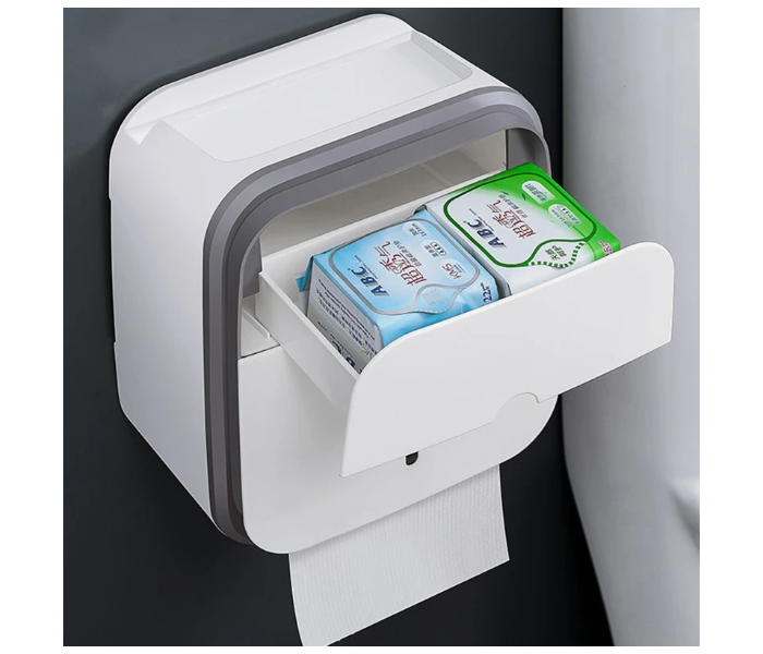 GTC 22000998 Double-Layer Wall Mounted Tissue Box Phone Holder Sanitary Storage Rack Napkin Box Kitchen Rack -Green - Zoom Image 5