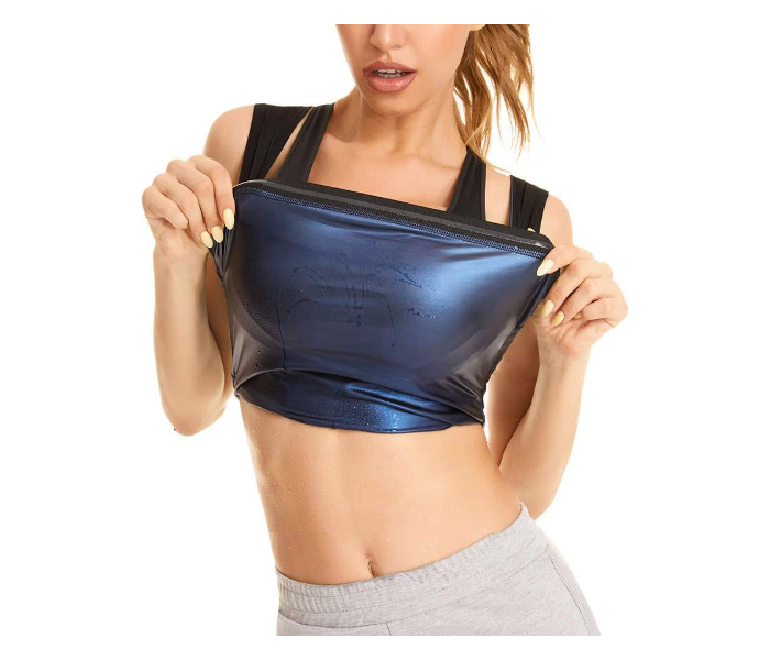 GTC 22000975 Weight Loss Sweat Top Sauna Shirt Vest for Women L -Black - Zoom Image 1