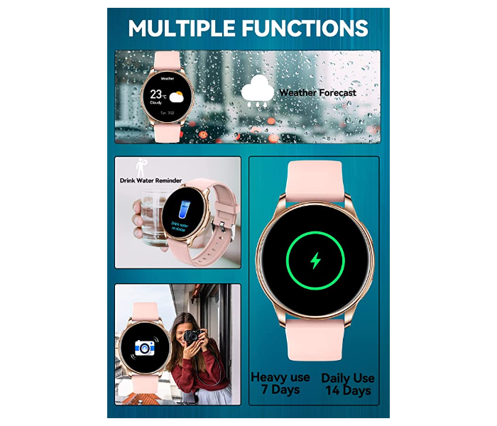 Trands TR-SW2 Stylish And Functional SmartWatch -Pink - Zoom Image 3