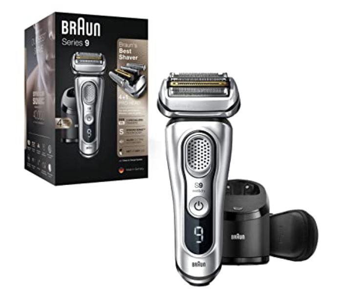 Braun SHAVER9390CC Series 9 Cordless Waterproof Advanced Battery Powered Syncrosonic Technology Wet And Dry Electric Shaver - Silver - Zoom Image 1