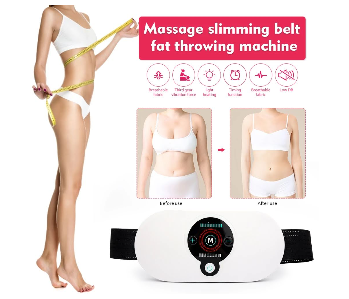 GTC 22001000 USB Rechargeable Smart Fat Removal Machine Slimming Belt for Women Weight Loss -White - Zoom Image 3