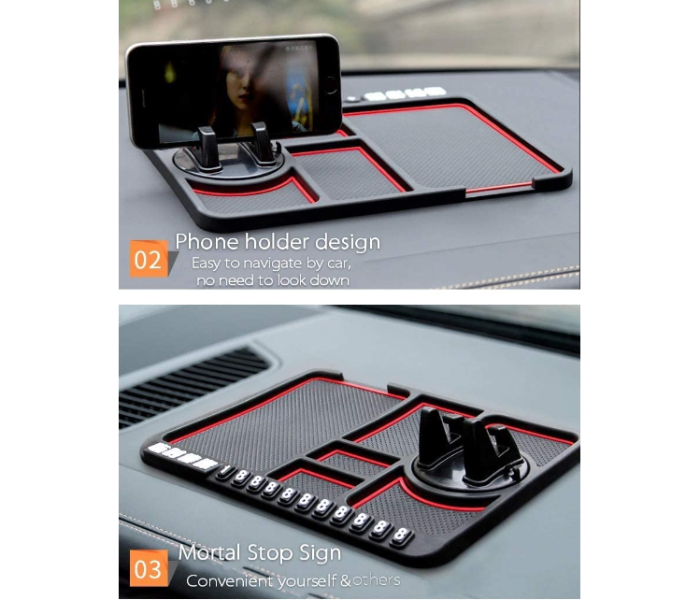 Anti Slip Car Dashboard Phone Mat with 360 Degrees Rotating Phone Holder - Zoom Image 3