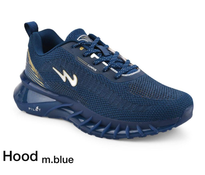 Campus C0533-4 Light Weight Dragon Running  Hood Mens Sports Shoe Size-10 -Medium Blue Golden - Zoom Image