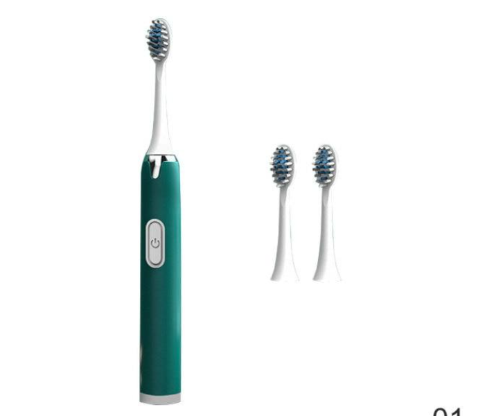 GTC 22000986 Fashionable and Convenient Sonic Electric Toothbrush With 2 Replacement Toothbrush Heads -Green - Zoom Image 4