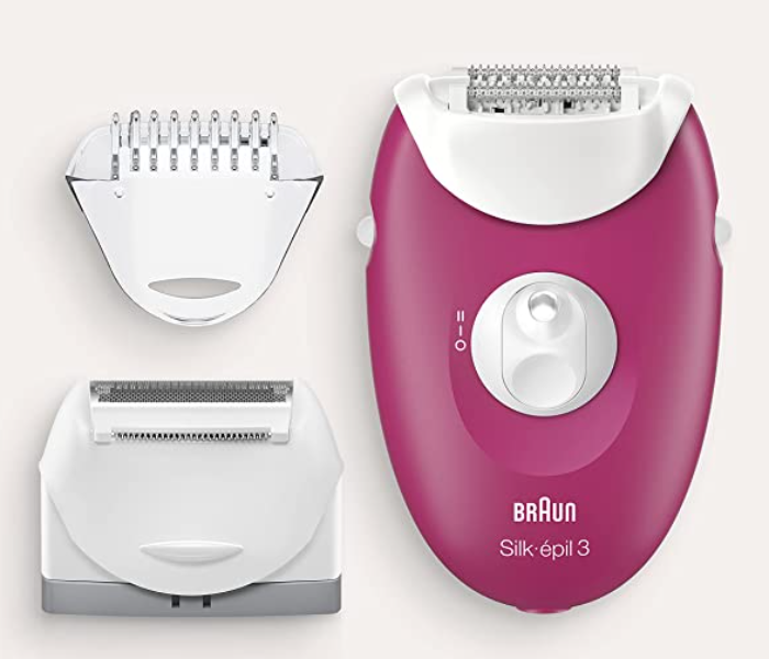 Braun SE3410 Battery Powered Corded Epilator With 3 Extras - Raspberry Pink - Zoom Image 3