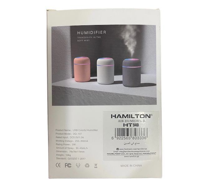 Hamilton HT-940 USB Colorful Air Humidifier -Soft Mist - Zoom Image 2