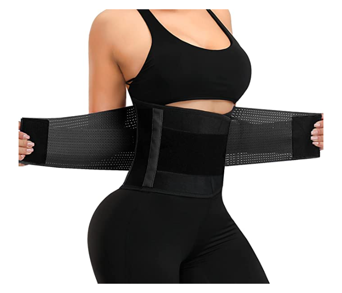 GTC 22001005  Elasticity Waist Cincher Corset Breathable Weight Loss Slimming Female Waist Trainer Belt Body Shaper Bustier Large -Black - Zoom Image 1