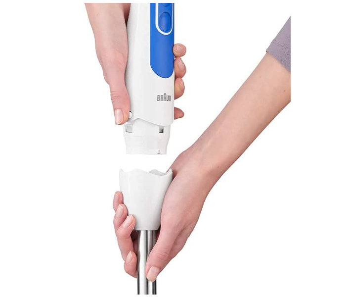 Braun MQ3025SPAGHETTI Plastic 700 Watts Dual Speed control Spalsh Control Power Bell Technology MultiQuick Hand Blender -White And Blue - Zoom Image 4