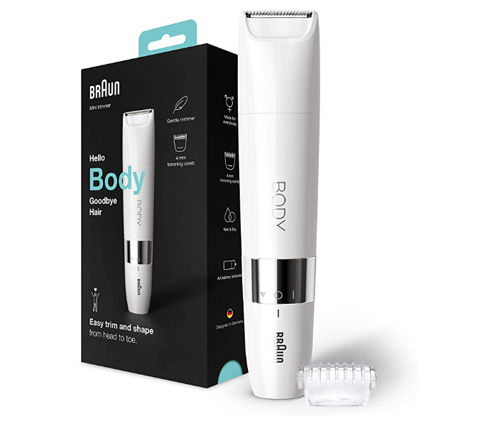 BRAUN BS1000 Corded Electric Stainless steel mini-sized waterproof Trimmer -White - Zoom Image 1