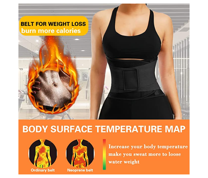 GTC 22001005  Elasticity Waist Cincher Corset Breathable Weight Loss Slimming Female Waist Trainer Belt Body Shaper Bustier Large -Black - Zoom Image 3