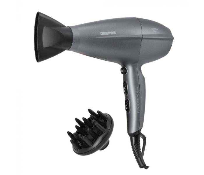 Geepas GHD86052 2300W Cool Shot Function AC Motor Portable lightweight Elegant Hair Dryer- Grey - Zoom Image 1