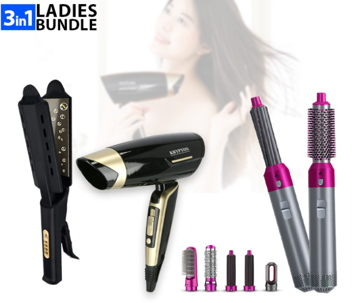 2in1 Hair Straightener Flat Iron MultiFunction Temperature Control Image