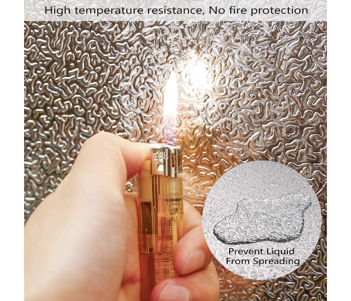 GTC 22001007 Anti-Mold and Heat Resistant Oil Proof And Waterproof Auminium Foil Wallpaper for Walls Cabinets Drawers Of 60 x 500 CM -Silver - Zoom Image 4