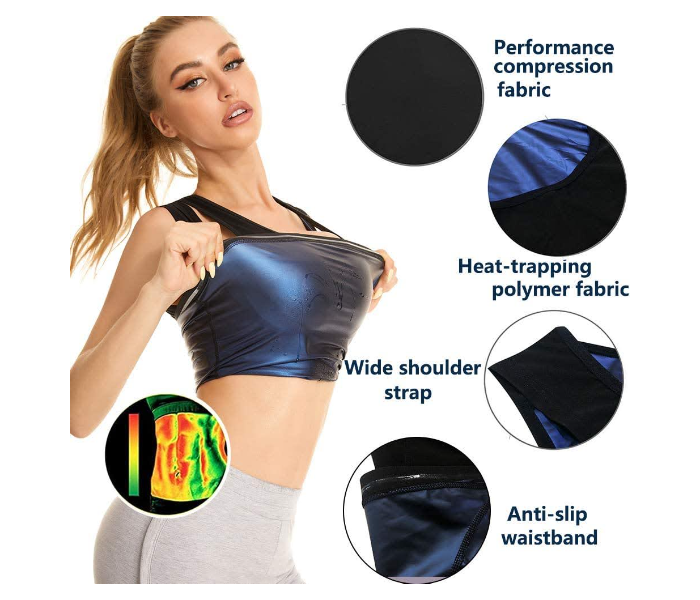 GTC 22000976 Weight Loss Sweat Top Sauna Shirt Vest for Women XL -Black - Zoom Image 4