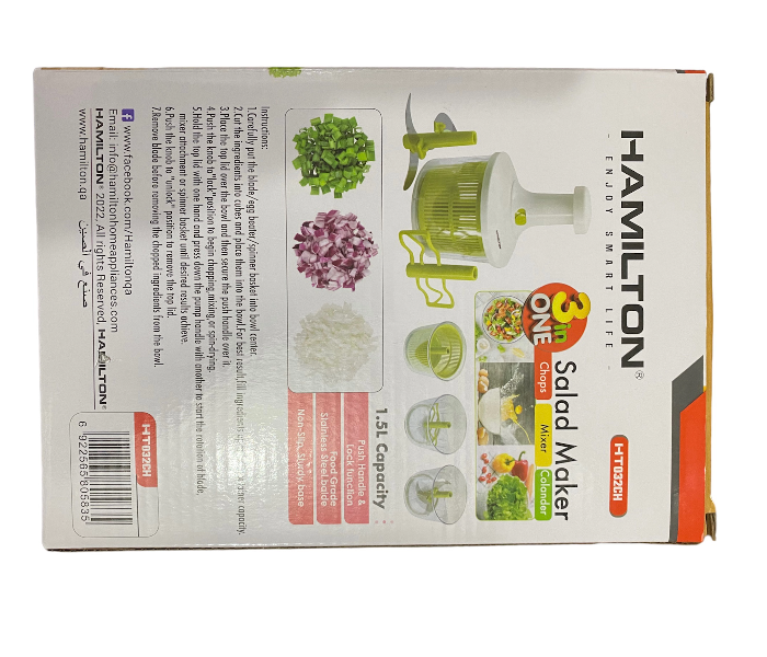 Hamilton HT-032CH 3 in One 1.5 L Capacity Chops Mixer Colander Salad Maker - Zoom Image 5