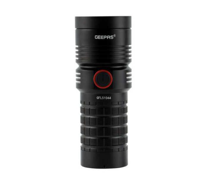 Geepas GFL51044 Waterproof XHP70 LED Lithium battery Flash Mobile charging Light-Black - Zoom Image 1