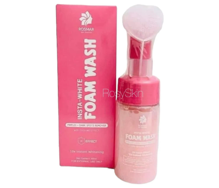 Rosmar Foam Wash Pimple Dark Spot Remover Original Rosmar -1pc Insta-White Foam Wash with Cooling Effect 100ml - Zoom Image 2