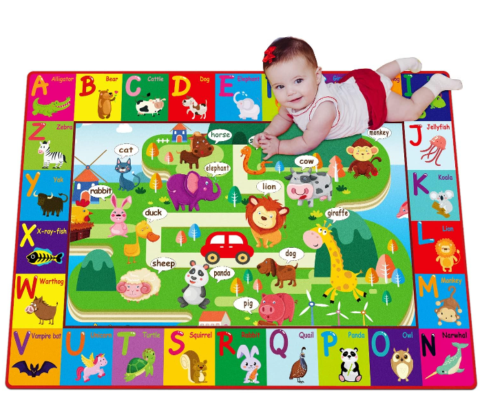 Vavas V0873-1 Two Side Printed  Flexible and Soft Baby Crwaling Mat -Multicolor - Zoom Image 2