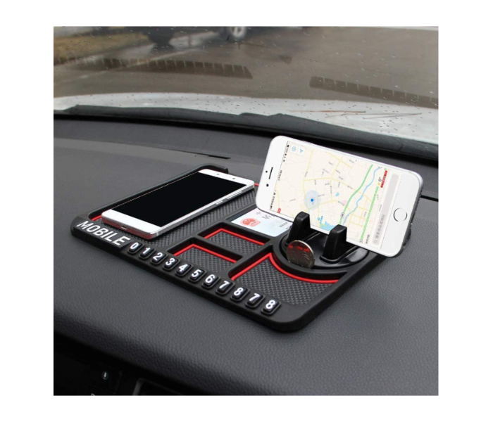 Anti Slip Car Dashboard Phone Mat with 360 Degrees Rotating Phone Holder - Zoom Image 1