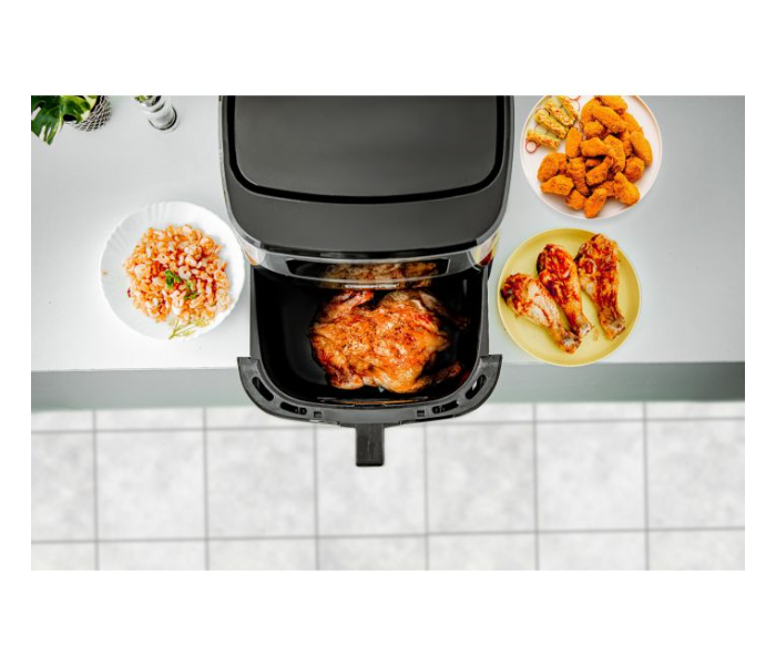 Geepas GAF37524UK VORTEX Air Frying Technology LED Display With Touch Screen 9 Preset Cooking Modes 9.2 L Capacity With A Rack Digital Air Fryer-Black And Silver - Zoom Image 2