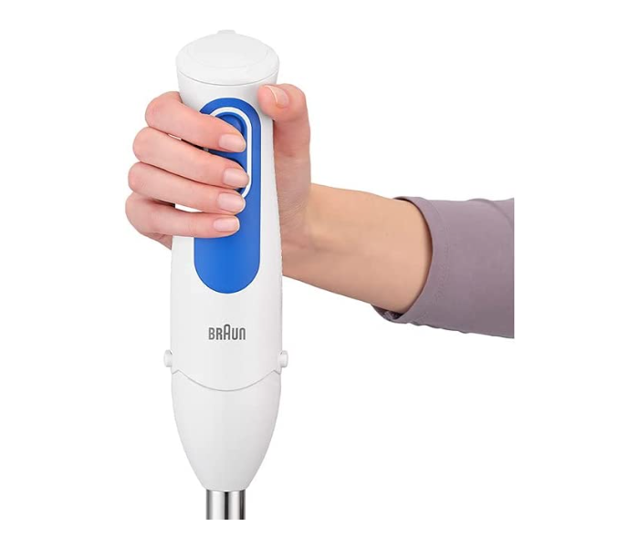 Braun MQ3025SPAGHETTI Plastic 700 Watts Dual Speed control Spalsh Control Power Bell Technology MultiQuick Hand Blender -White And Blue - Zoom Image 3